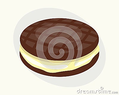 Cookie chocolate homemade breakfast bake cakes and tasty snack biscuit pastry delicious sweet dessert bakery Vector Illustration