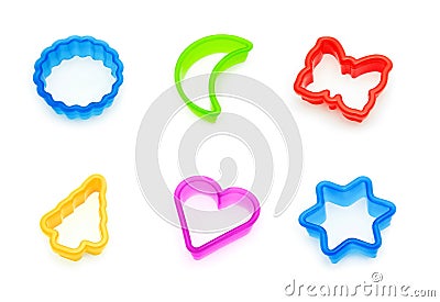 Cookie cutters collage Stock Photo