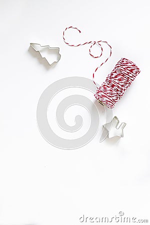 Cookie cutters isolated on white frame/corner Stock Photo
