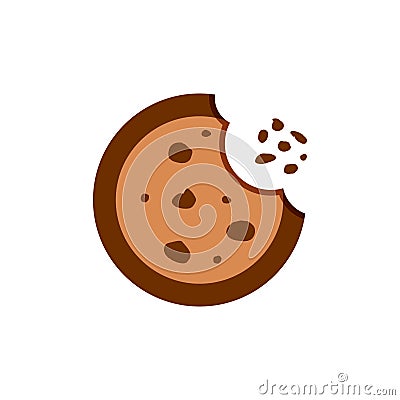 Cookie flat vector icon. Chip biscuit illustration. Dessert food Vector Illustration