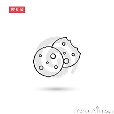 Cookie icon vector isolated 2 Vector Illustration