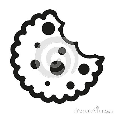 Cookie icon on white background Vector Illustration