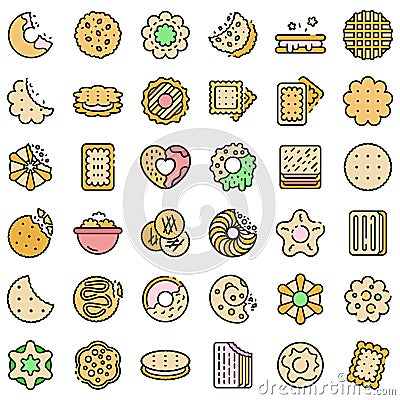 Cookie icons vector flat Vector Illustration