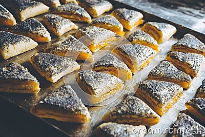 Cookie making factory bakery fresh cook biscuit Stock Photo