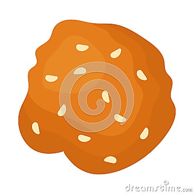 cookie with sesame Vector Illustration