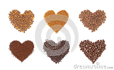 Cookie Stars Sprinkle Isolated, Sugar Star Pile, Candy Flakes, Sweet Brown Sprinkles Decoration Stock Photo