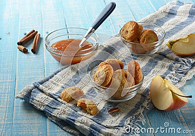 Cookies with apple jam filling - homemade Stock Photo