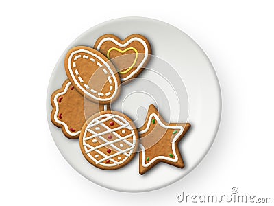 Cookies assorti on a tea plate Stock Photo