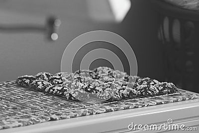 Cookies on a cooling rack Stock Photo