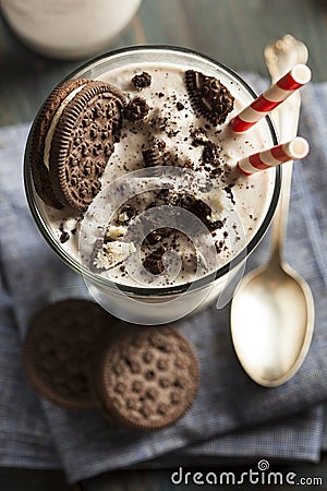 Cookies and Cream Milkshake Stock Photo