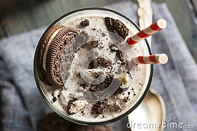 Cookies and Cream Milkshake Stock Photo