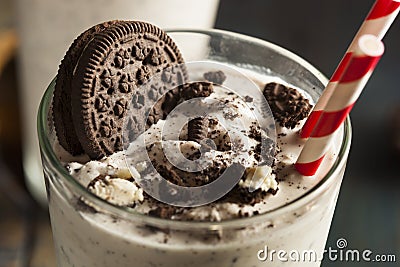 Cookies and Cream Milkshake Stock Photo