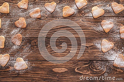 Heart-shaped cookies sprinkled with sugar Stock Photo