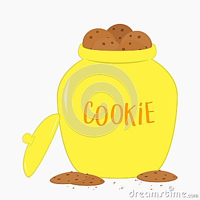 Cookies Inside a Big Cookie Jar Vector Vector Illustration