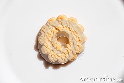 Cookies made from white flour with short dough. Stock Photo