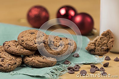 Cookies and Milk for Santa Stock Photo