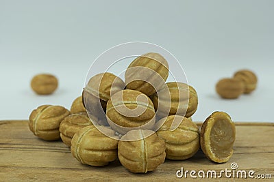 Cookies nuts with condensed milk Stock Photo