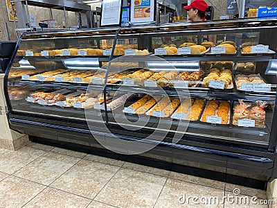 Cookies and pastries display at a Buc ees gas station Editorial Stock Photo