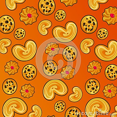 Cookies pattern Vector Illustration