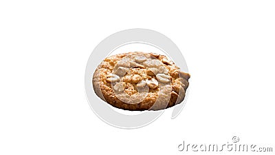 Peanut cookie isolated on white close-up Stock Photo