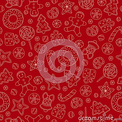 Cookies seamless pattern Vector Illustration