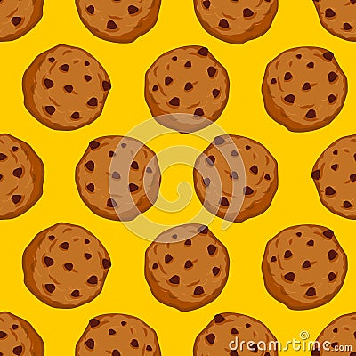 Cookies seamless pattern. pastry background. Food ornament. Sweet biscuits texture Vector Illustration