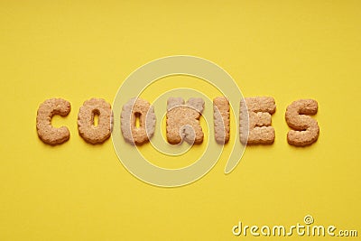 Cookies word spelled out with cookie letters or characters Stock Photo