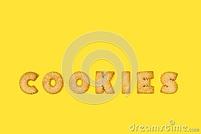 Cookies word write with alphabet letters cookies Stock Photo
