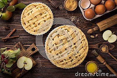 Cooking apple pie Stock Photo