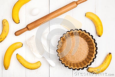 Cooking Banana Pie Stock Photo
