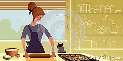 Cooking biscuits Vector Illustration