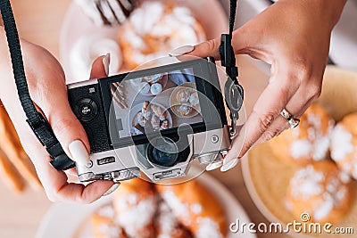 Cooking blog cakes pastries sweet bakery products Stock Photo