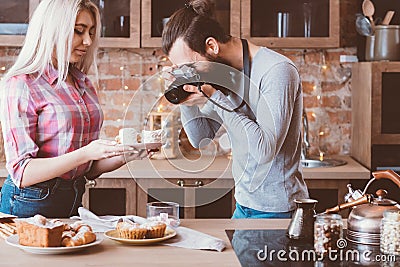 Cooking blog hobby lifestyle sweet bakery products Stock Photo