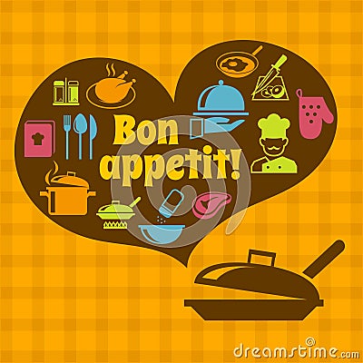 Cooking bon appetit poster Vector Illustration