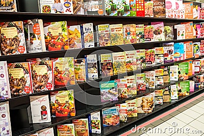 Cooking Books On Shelf In Library Bookstore Editorial Stock Photo