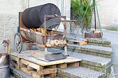 Cooking chestnuts Stock Photo