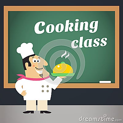 Cooking class advertising poster Vector Illustration