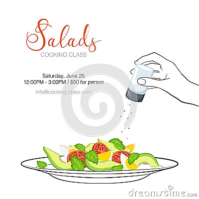 Cooking class flyer Vector Illustration