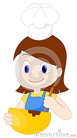 Cooking girl Vector Illustration