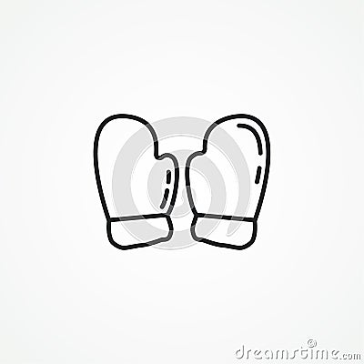 Cooking gloves line icon. Vector Illustration