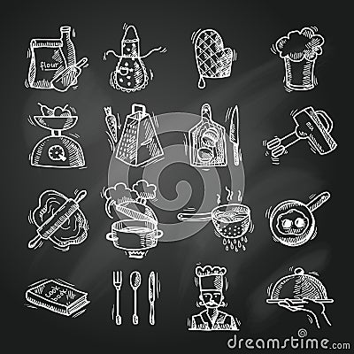 Cooking icons sketch Vector Illustration