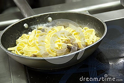 Cooking italian pasta Stock Photo