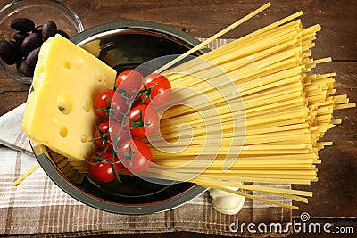 Cooking italian pasta Stock Photo