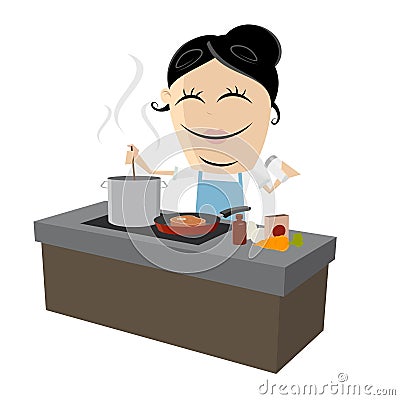 Cooking in the kitchen Vector Illustration