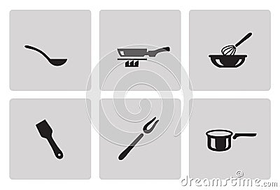 Cooking and kitchen icons Stock Photo