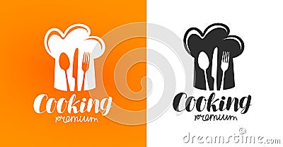 Cooking label or logo. Restaurant, eatery, diner, bistro, cafe icon. Vector Illustration