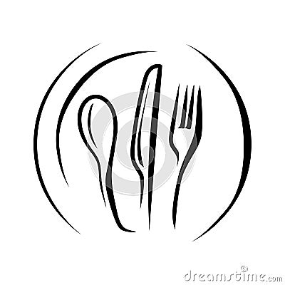 Cooking logo .Spoon fork and knife Vector Illustration