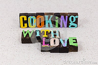 Cooking love food family home together healthy heart recipe Stock Photo