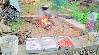 Cooking Food in village marrige functions Editorial Stock Photo