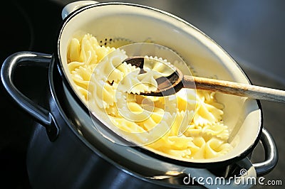 Cooking pasta Stock Photo